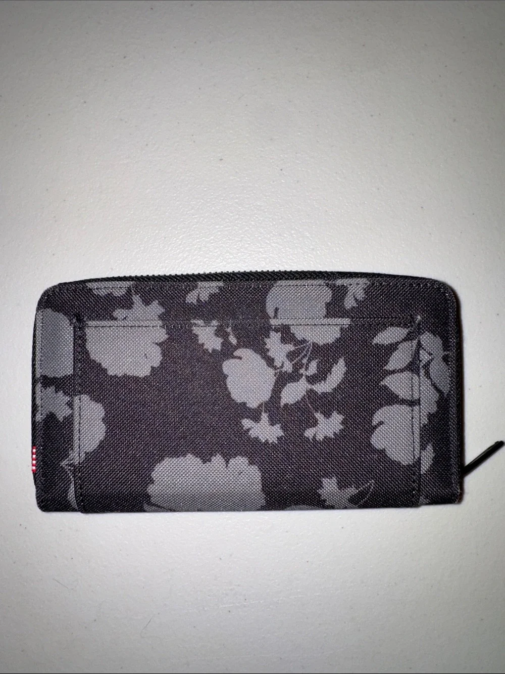 Herschel Black & Gray Floral Zip Card and Key Holder